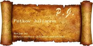 Petkov Julianna névjegykártya